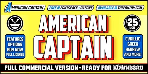 American Captain Font Family - 6 Font $150