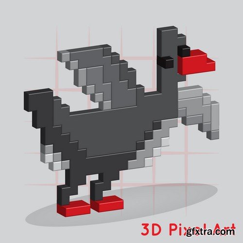 Stock Vectors - Pixel art, 25xEPS