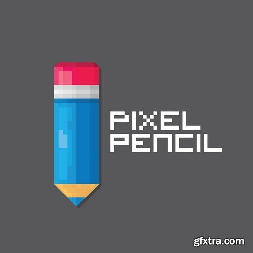 Stock Vectors - Pixel art, 25xEPS