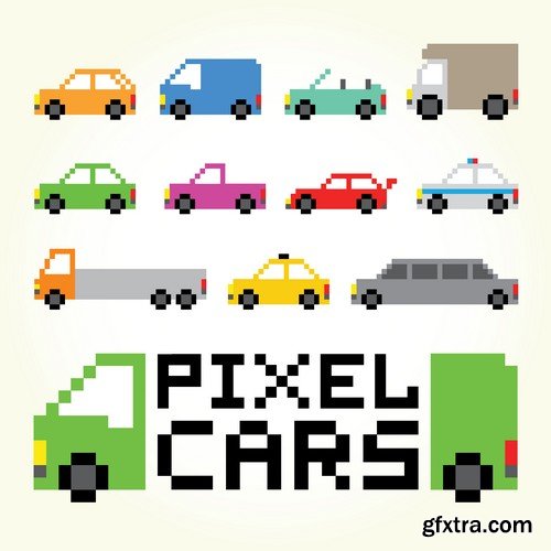 Stock Vectors - Pixel art, 25xEPS