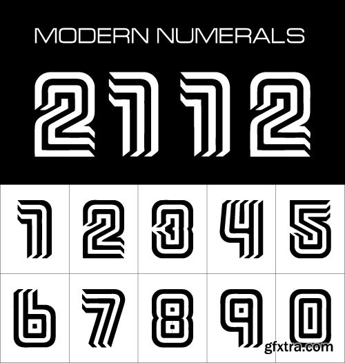 Modern Numbers Pack - 24x EPS