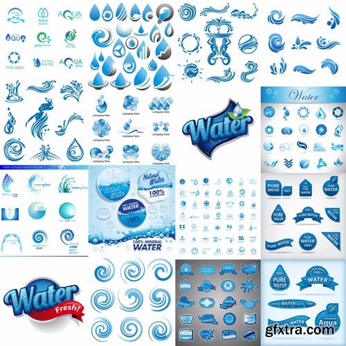 Water Design Elements - 25 Vector