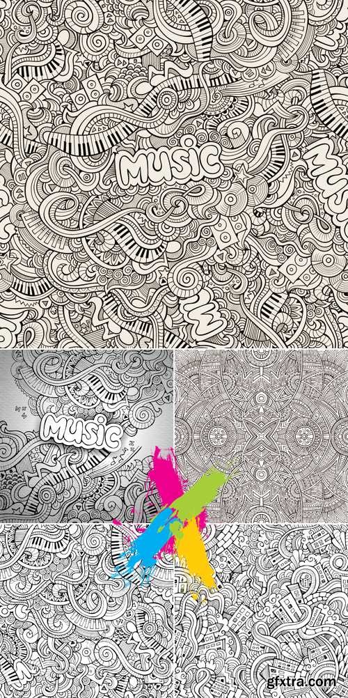 Abstract Sketch Doodle Backgrounds Vector