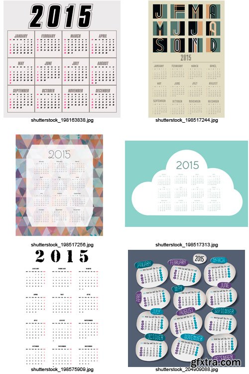 Amazing SS - 2015 Calendar Templates, 25xEPS