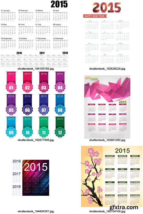 Amazing SS - 2015 Calendar Templates, 25xEPS