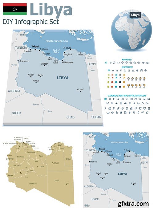 World Maps and Infographics, 25xEPS