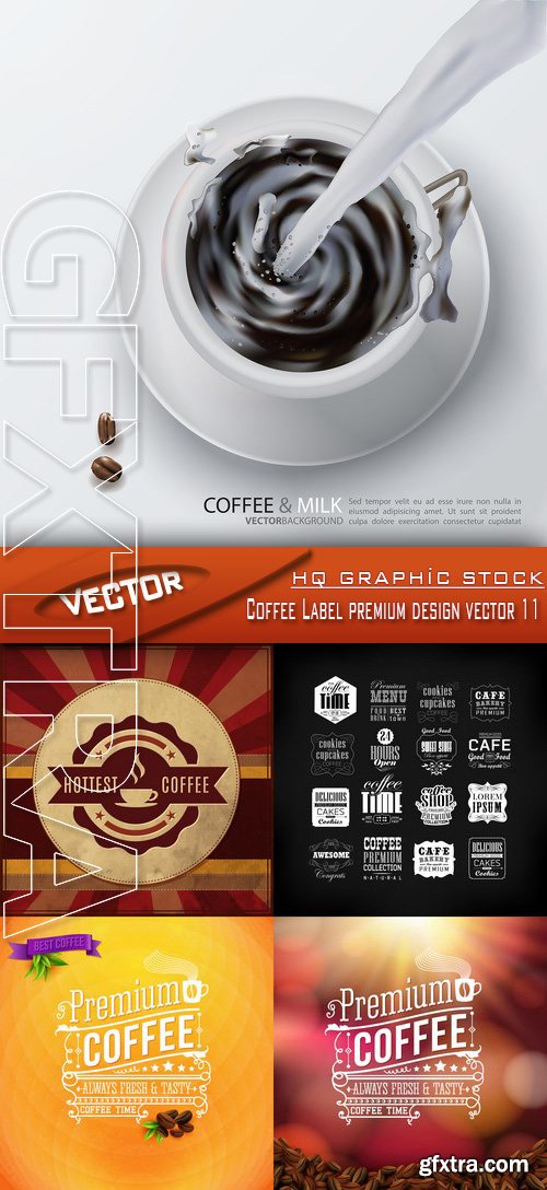 Stock Vector - Coffee Label premium design vector 11