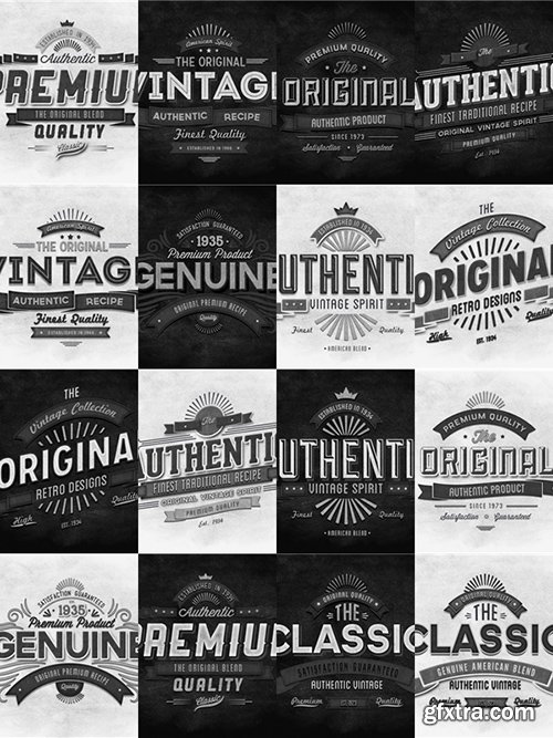 Vintage Type Banners Set 1