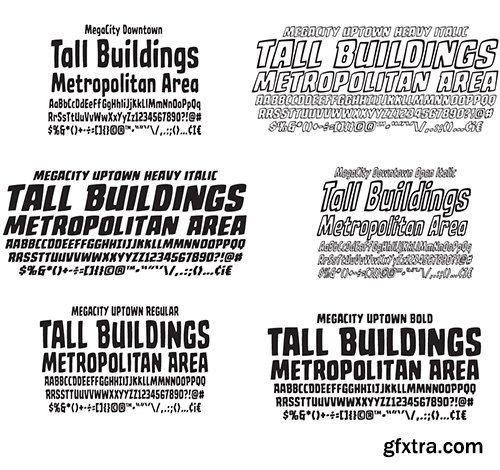 Mega City Font Family - 24 Fonts $79