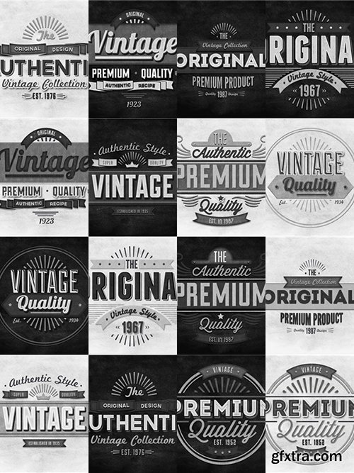 Vintage Type Banners Set 2[