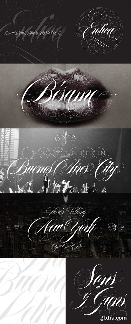 Erotica Font Family - 6 Fonts $294[