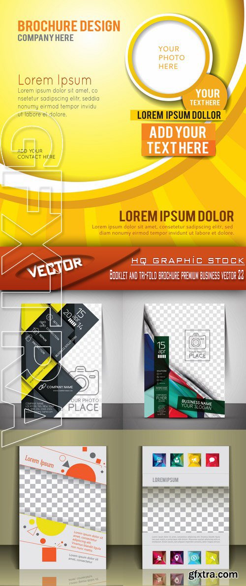 Stock Vector - Booklet and tri-fold brochure premium business vector 22