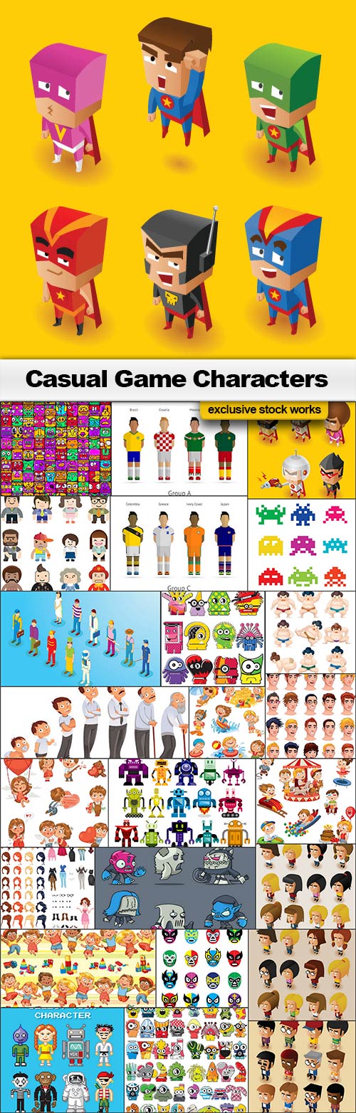 Casual Game Cgaracters - 25x EPS