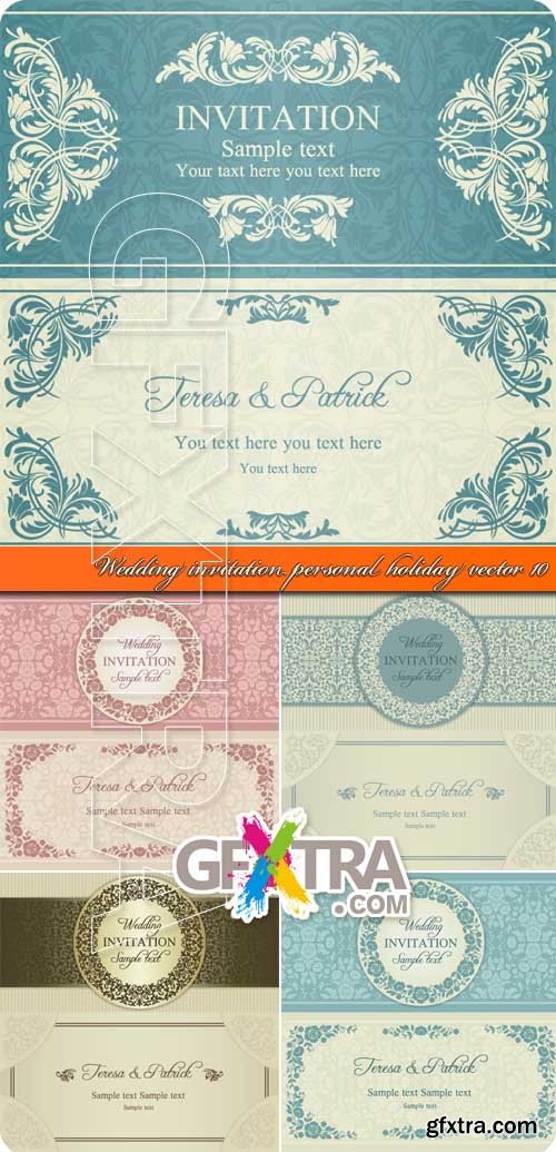 Wedding invitation personal holiday vector 10