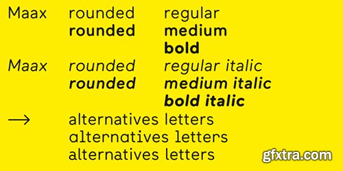 Maax Rounded Font Family- 6 Fonts $840