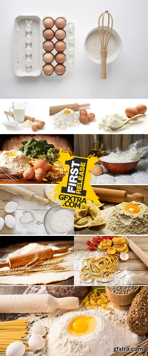 Stock Photo: Flour and eggs 3