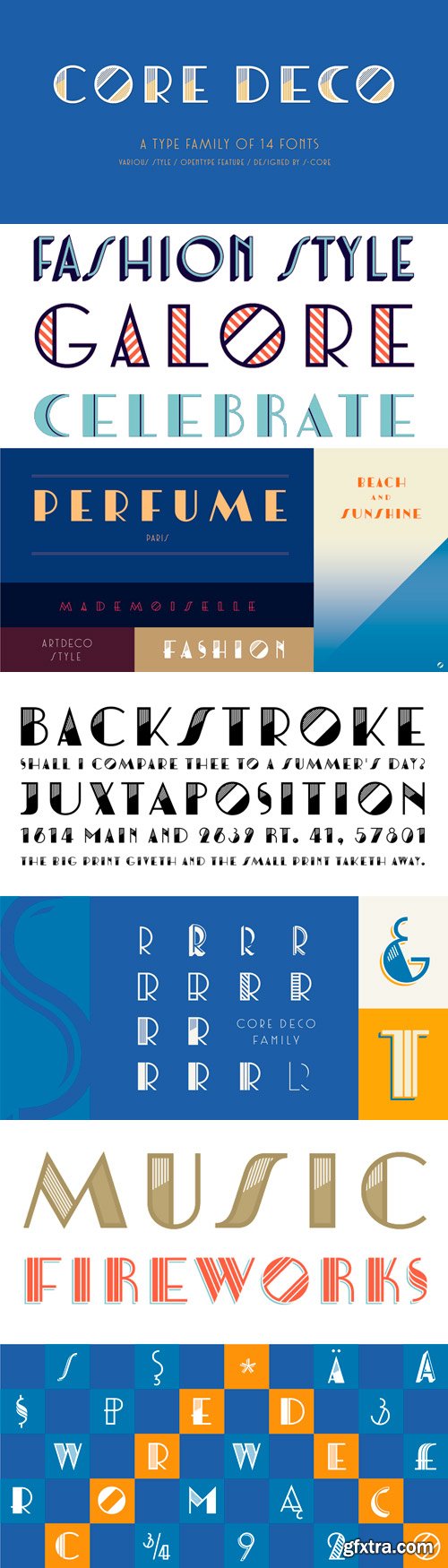 Core Deco Font Family - 14 Fonts for $140