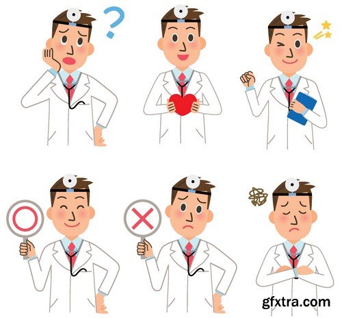 Stock Vectors - Doctor 6, 25xEPS