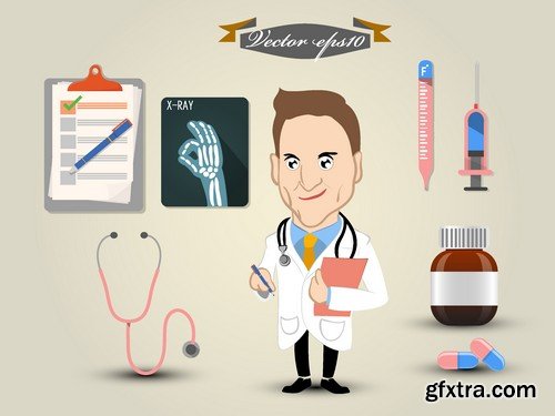 Stock Vectors - Doctor 6, 25xEPS