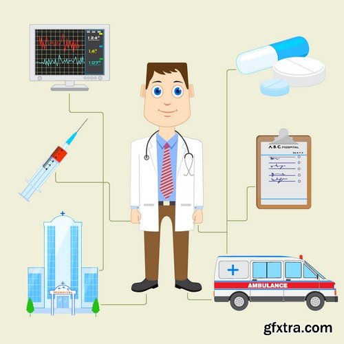 Stock Vectors - Doctor 6, 25xEPS