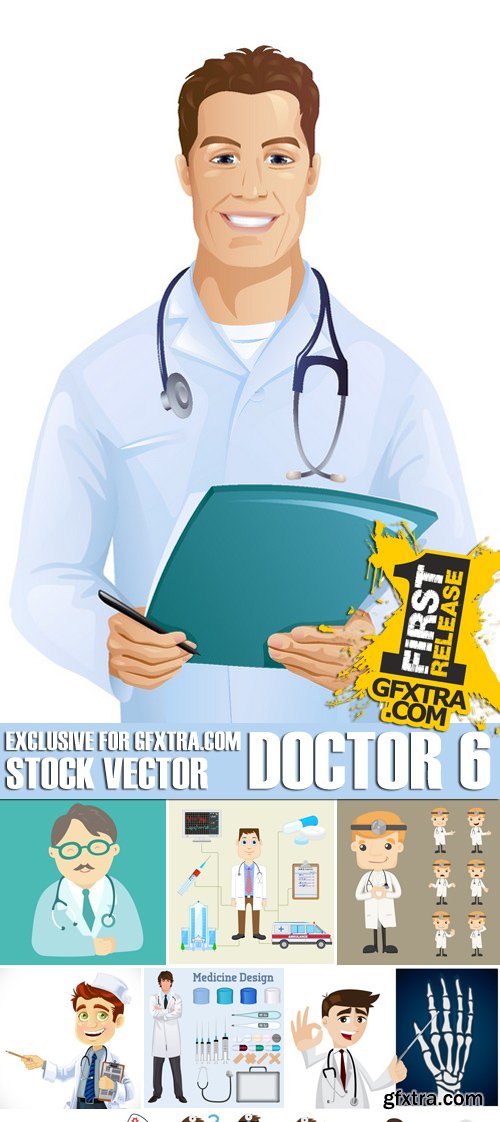 Stock Vectors - Doctor 6, 25xEPS