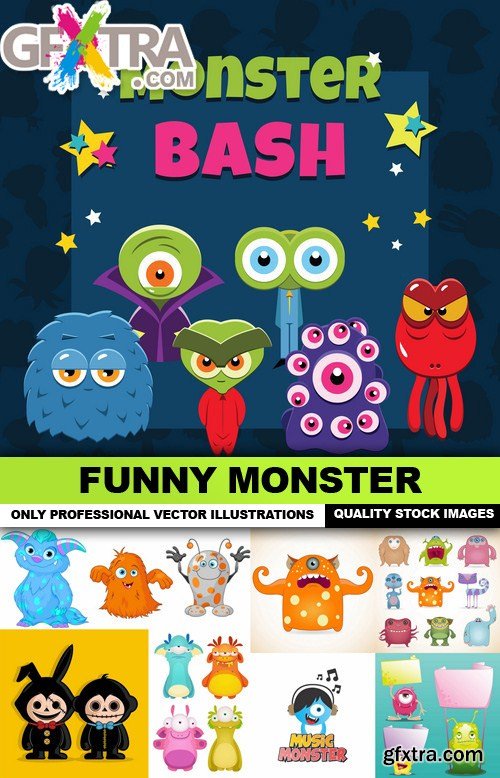 Funny Monster - 25 Vector