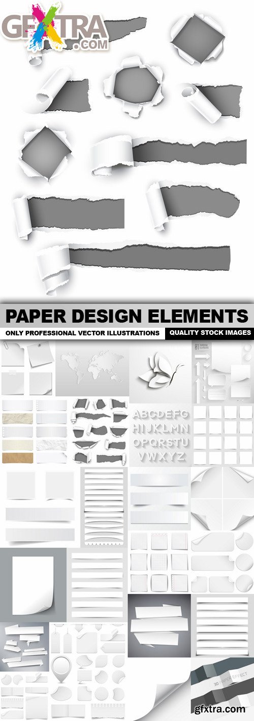 Paper Design Elements - 25 Vector