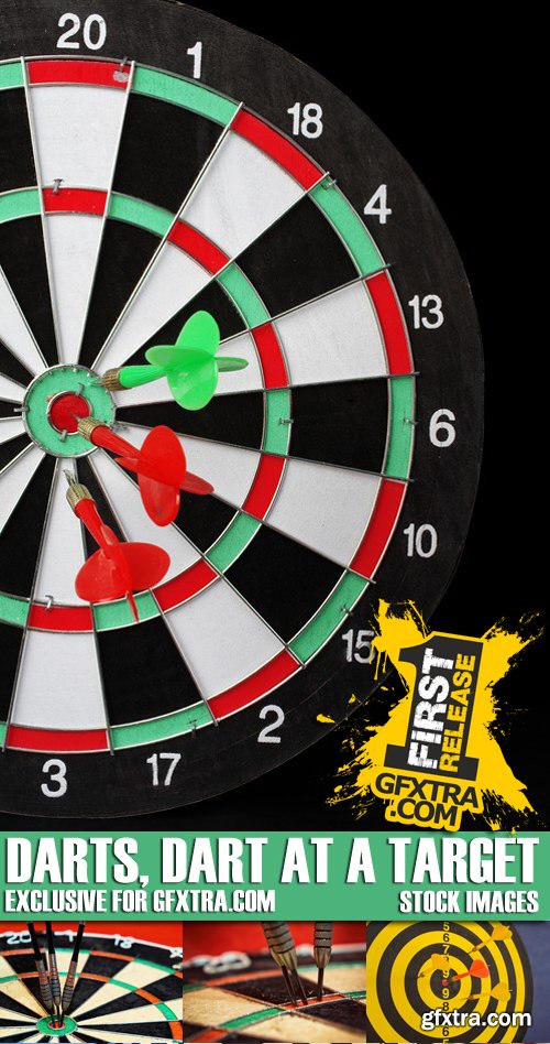 Stock Photos - Darts, Dart at a target, 25xJPG