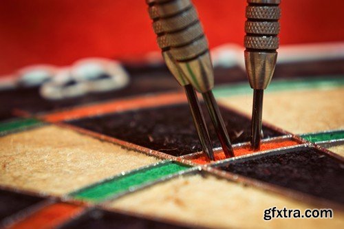 Stock Photos - Darts, Dart at a target, 25xJPG