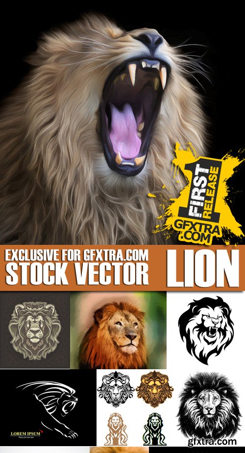 Stock Vectors - Lion, 25xEPS