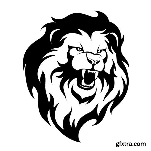 Stock Vectors - Lion, 25xEPS