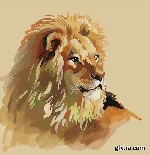 Stock Vectors - Lion, 25xEPS