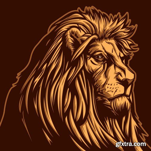 Stock Vectors - Lion, 25xEPS