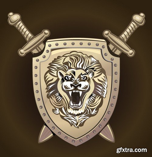 Stock Vectors - Lion, 25xEPS