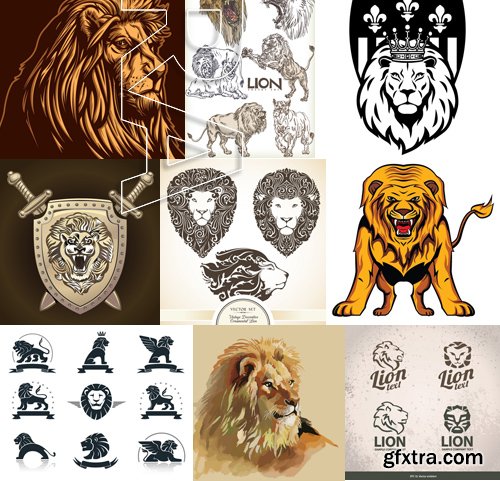 Stock Vectors - Lion, 25xEPS