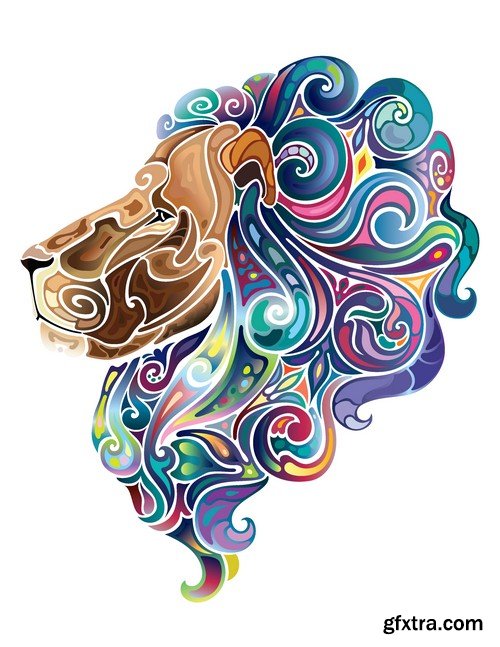 Stock Vectors - Lion, 25xEPS