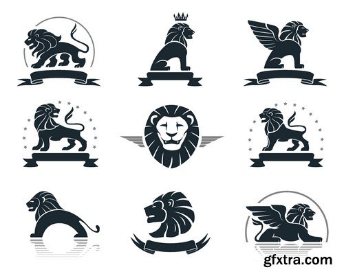 Stock Vectors - Lion, 25xEPS