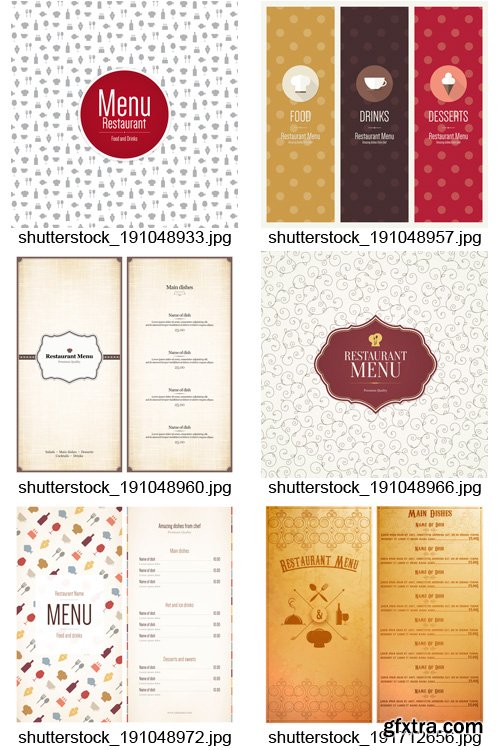 Amazing SS - Menu for Restaurant, 25xEPS