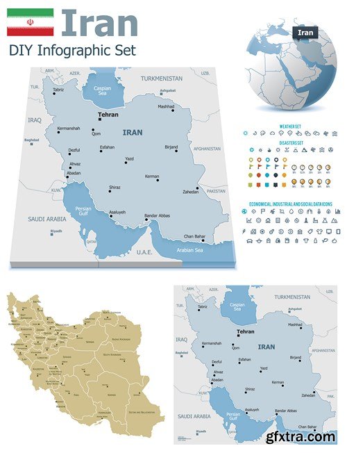 World Maps and Infographics 2, 25xEPS