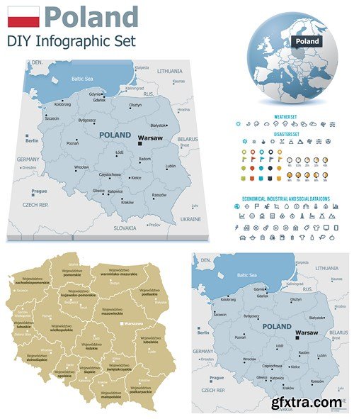 World Maps and Infographics 2, 25xEPS