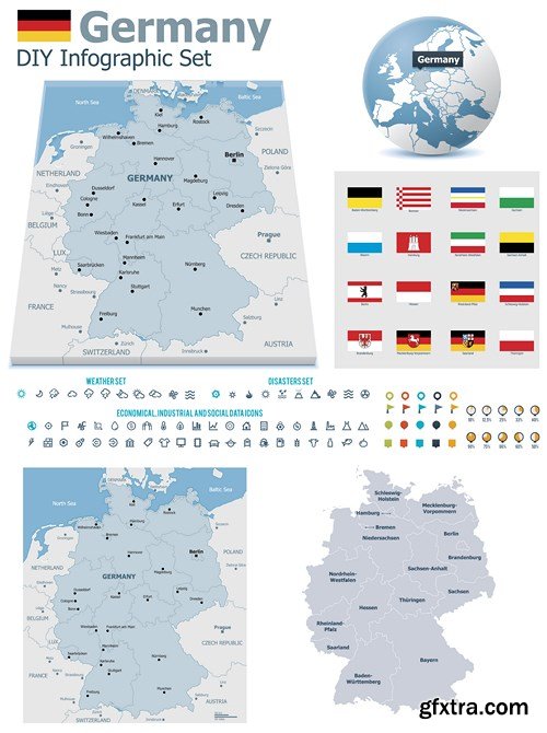 World Maps and Infographics 2, 25xEPS