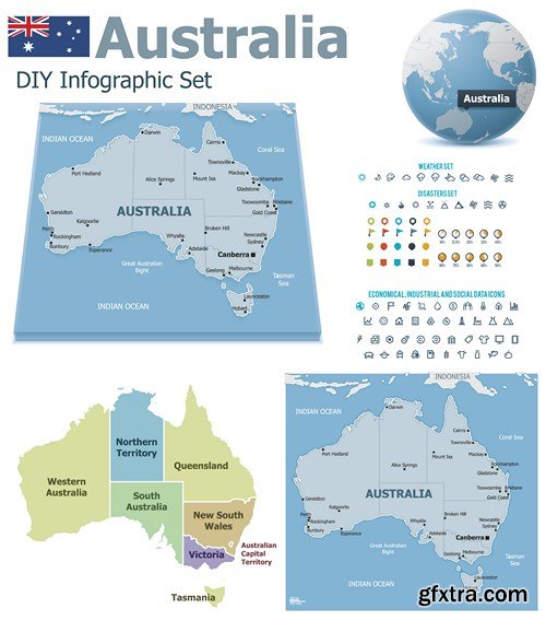 World Maps and Infographics 2, 25xEPS