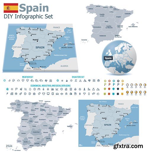 World Maps and Infographics 2, 25xEPS