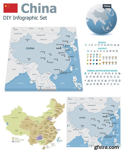 World Maps and Infographics 2, 25xEPS