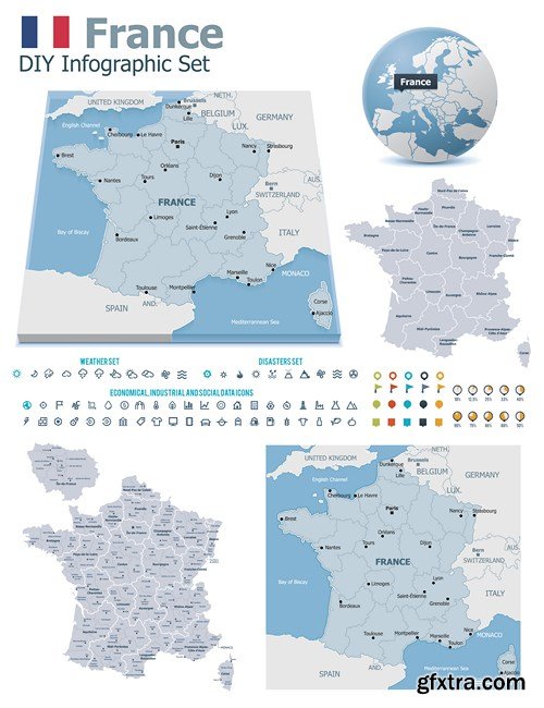 World Maps and Infographics 2, 25xEPS