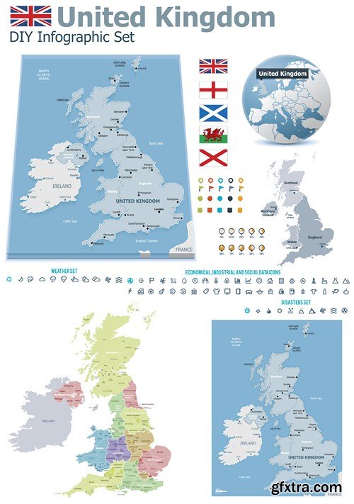 World Maps and Infographics 2, 25xEPS