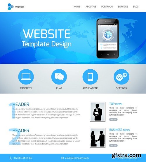 Stock Vectors - Website template 15, 25xEPS