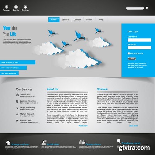 Stock Vectors - Website template 15, 25xEPS