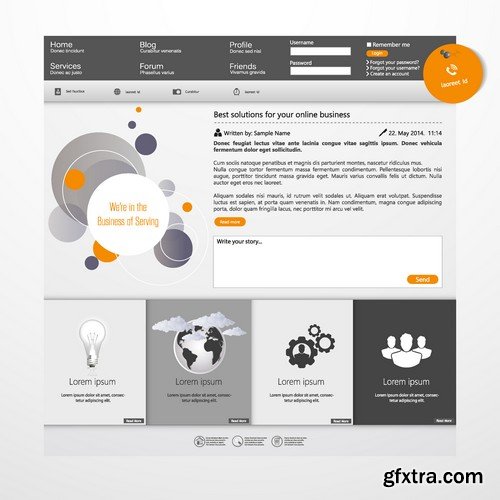 Stock Vectors - Website template 15, 25xEPS