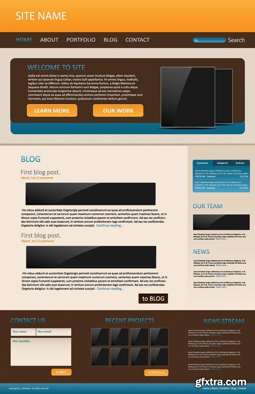 Stock Vectors - Website template 15, 25xEPS